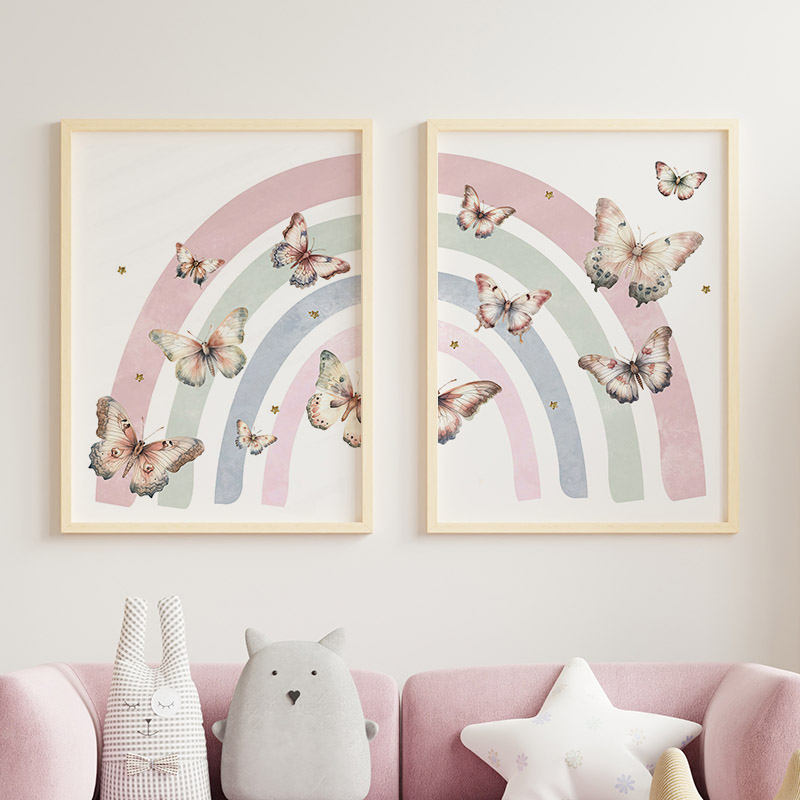 Różowa tęcza motyl niestandard – Baby Nursery Decor Girl recenzja i cena