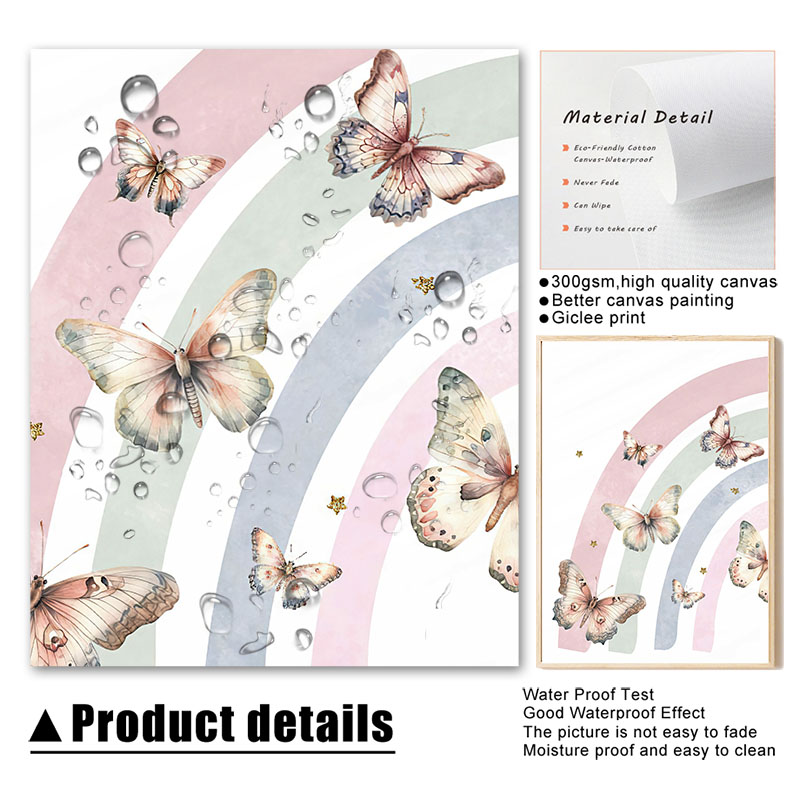 Różowa tęcza motyl niestandard – Baby Nursery Decor Girl recenzja i cena
